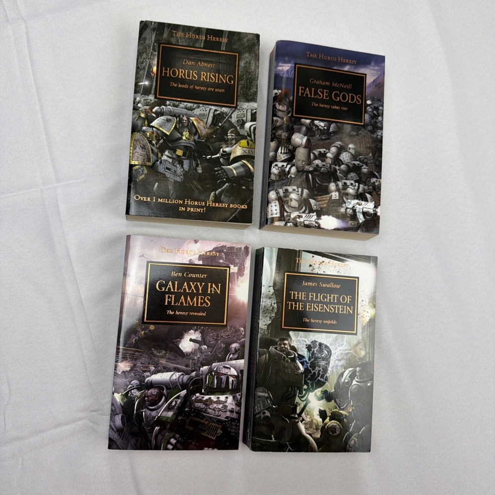 Warhammer 40K-The Horus Heresy book lot 1-4 Horus Rising  False Gods